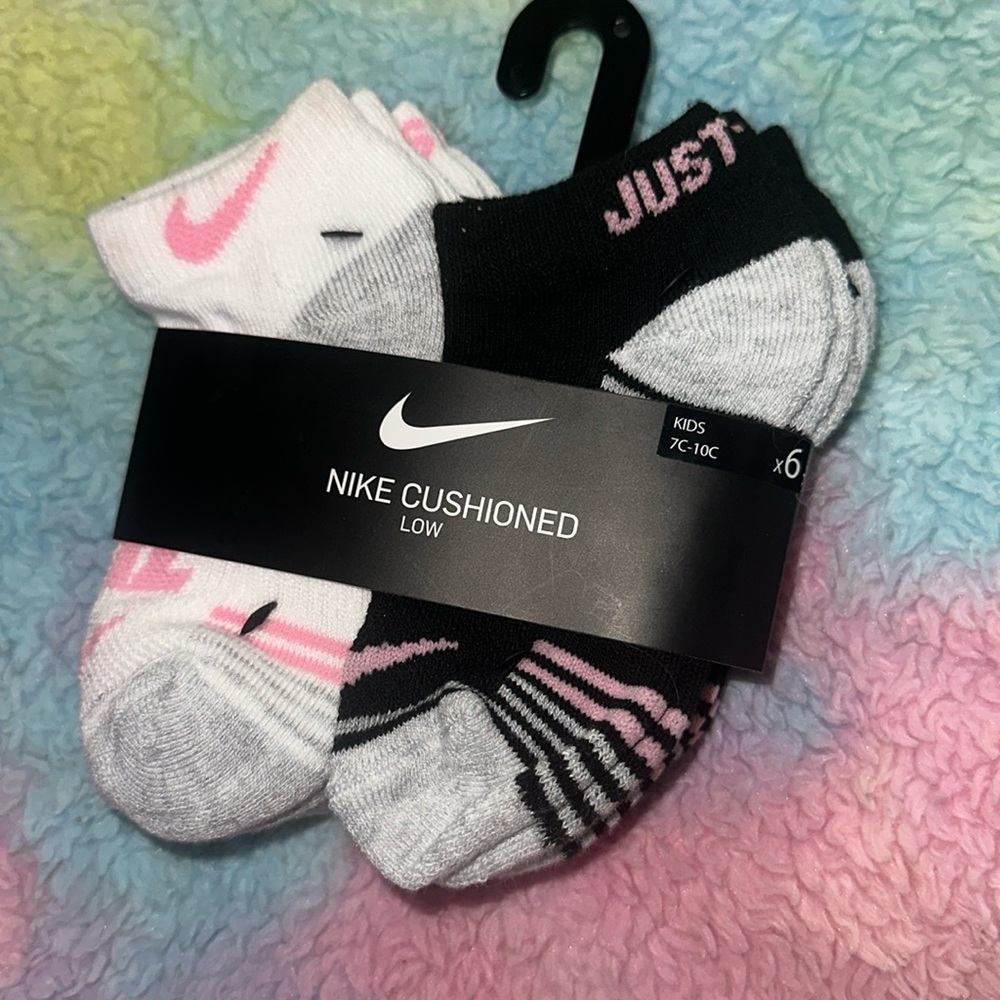 Nike Kids Cushioned Socks - Black, White, Pink
